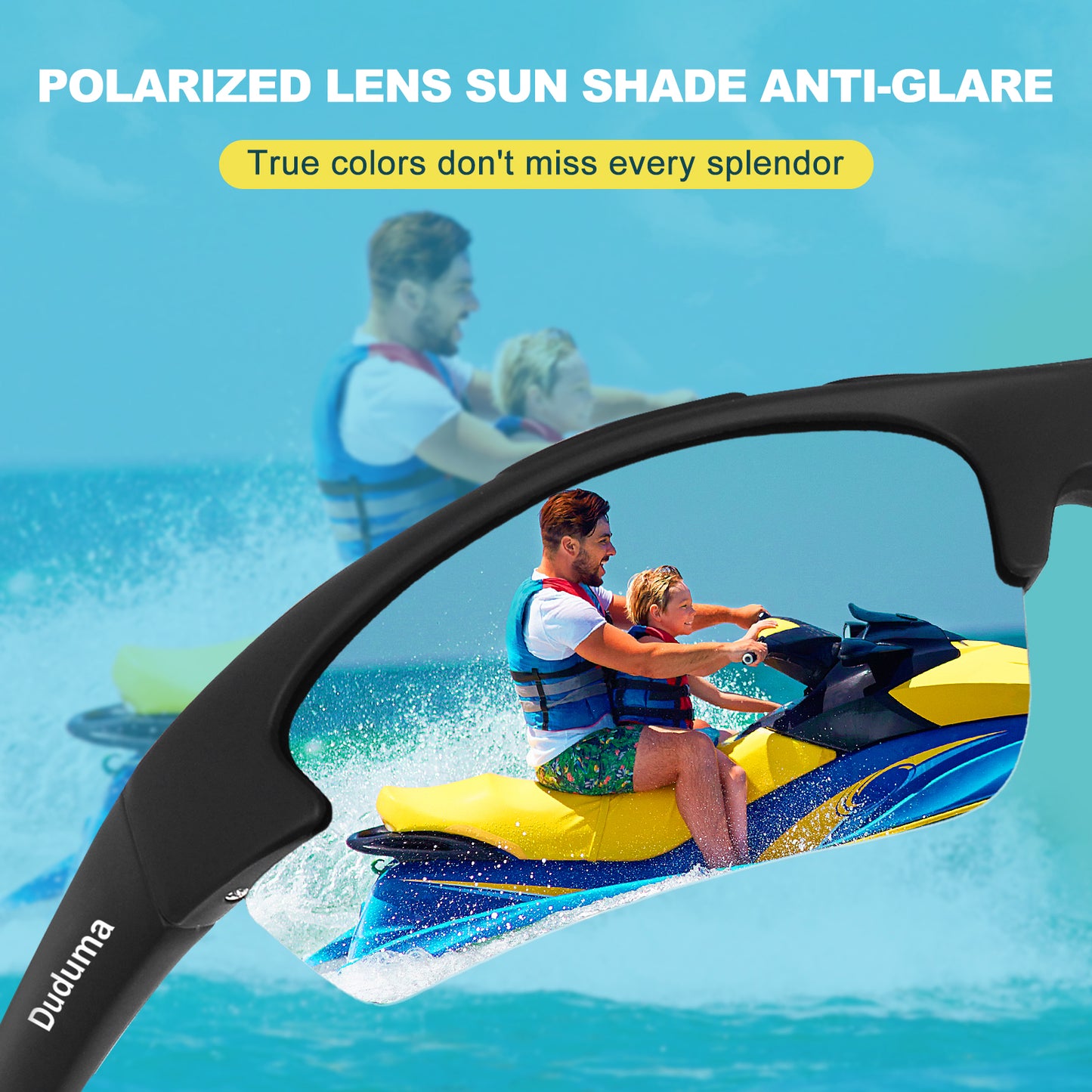 Duduma Polarized Sports Sunglasses for Men Fishing Cycling Running Golf Driving Sun glasses Glasses Tr62 Superlight Frame