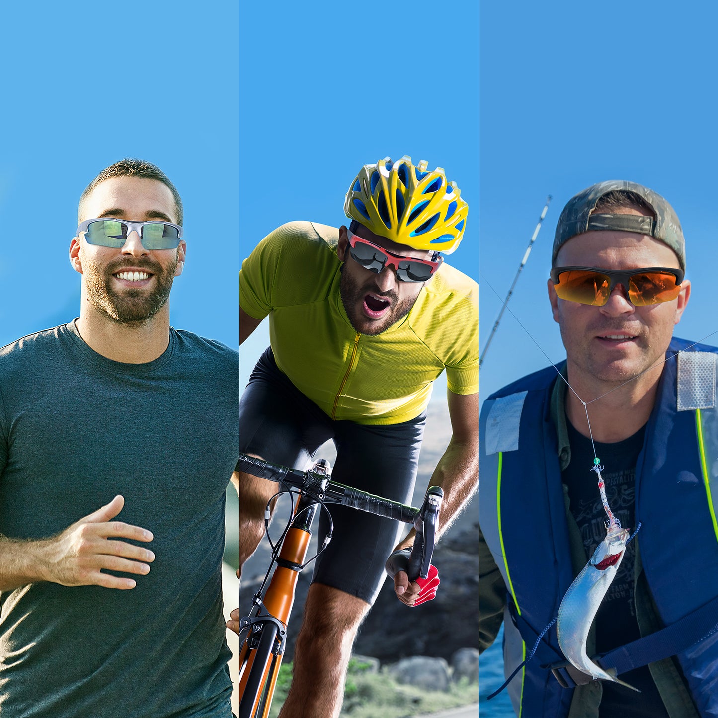 Duduma Polarized Sports Sunglasses for Men Fishing Cycling Running Golf Driving Sun glasses Glasses Tr62 Superlight Frame