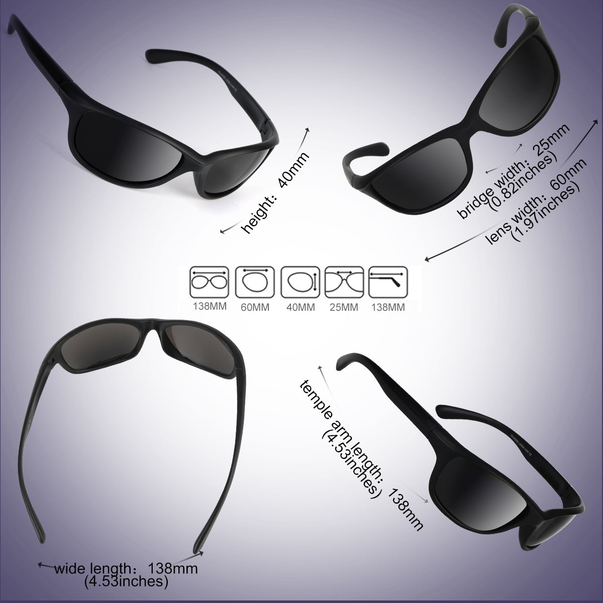 Duduma Polarized Sports Sunglasses for Baseball Running Cycling Fishing Golf Tr541 Durable Frame